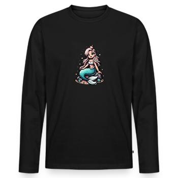 Mermaid - Magic of the Deep Sea - Men's Premium Organic Long Sleeve Shirt - black - Front - Nico (187cm)