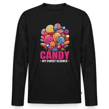 Süßigkeiten herstellen Süßigkeiten herstellen Ich liebe Süßigkeiten - Männer Premium Bio Langarmshirt - Schwarz - Vorne - Nico (187cm)