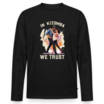 Kizomba Tanz Bachata Angola Tanz Urban Kiz - Männer Premium Bio Langarmshirt - Schwarz - Vorne - Nico (187cm)