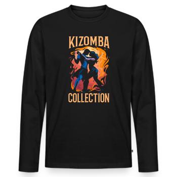 Kizomba Tanz Bachata Angola Tanz Urban Kiz - Männer Premium Bio Langarmshirt - Schwarz - Vorne - Nico (187cm)