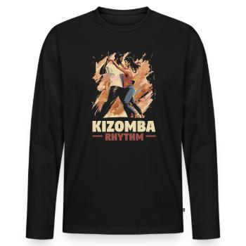 Kizomba Tanz Bachata Angola Tanz Urban Kiz - Männer Premium Bio Langarmshirt - Schwarz - Vorne - Nico (187cm)
