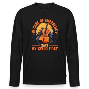 Cellist, Musikinstrument, Musiker, Cellist - Männer Premium Bio Langarmshirt - Schwarz - Vorne - Nico (187cm)