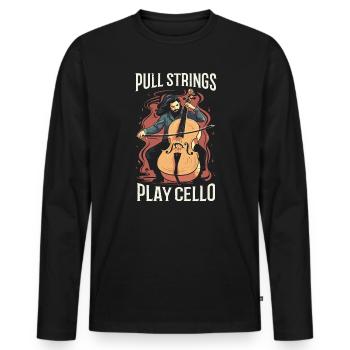 Cellist Musikinstrument Musiker Cellist - Männer Premium Bio Langarmshirt - Schwarz - Vorne - Nico (187cm)