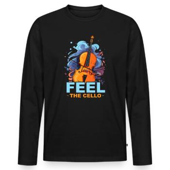 Cellist Musikinstrument Musiker Cellist - Männer Premium Bio Langarmshirt - Schwarz - Vorne - Nico (187cm)
