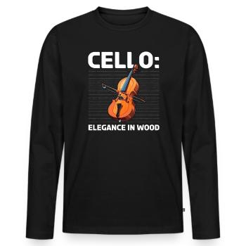 Cellist, Musikinstrument, Musiker, Cellist - Männer Premium Bio Langarmshirt - Schwarz - Vorne - Nico (187cm)