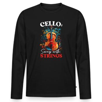 Cellist Musikinstrument Musiker Cellist - Männer Premium Bio Langarmshirt - Schwarz - Vorne - Nico (187cm)