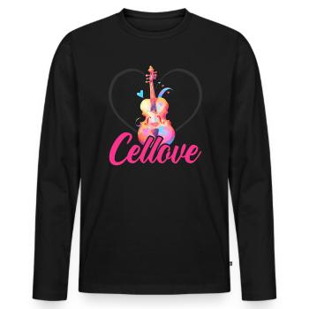 Cellist, Musikinstrument, Musiker, Cellist - Männer Premium Bio Langarmshirt - Schwarz - Vorne - Nico (187cm)