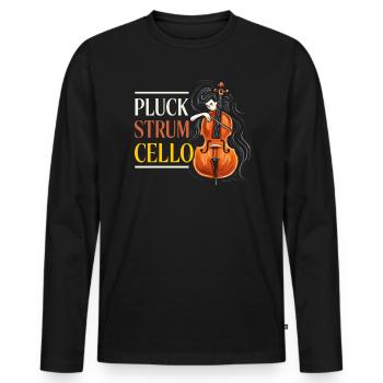 Cello Player Musical Instrument Musician Cellist - Men's Premium Organic Long Sleeve Shirt - black - Front - Nico (187cm)