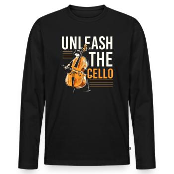 Cellist Musikinstrument Musiker Cellist - Männer Premium Bio Langarmshirt - Schwarz - Vorne - Nico (187cm)