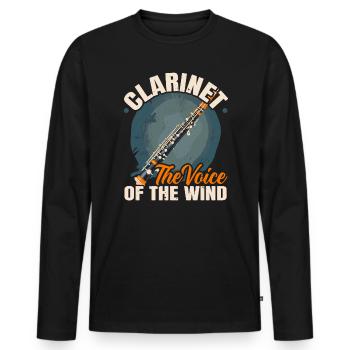 Clarinettes Instrument de musique Musicien Clarinettiste - T-shirt manches longues Premium bio Homme - noir - Devant - Nico (187cm)