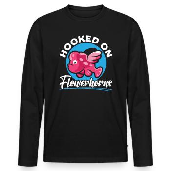 Flowerhorn Fish Lover Freshwater Aquarium Fish - Men's Premium Organic Long Sleeve Shirt - black - Front - Nico (187cm)