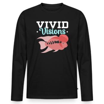 Flowerhorn Fish Lover Poisson d’eau douce d’aquarium - T-shirt manches longues Premium bio Homme - noir - Devant - Nico (187cm)