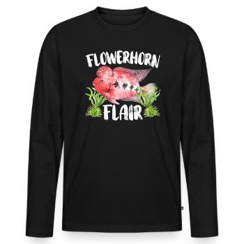 Flowerhorn Fish Lover Poisson d’eau douce d’aquarium - T-shirt manches longues Premium bio Homme - noir - Devant - Nico (187cm)