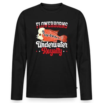 Flowerhorn Fischliebhaber Süßwasseraquarium Fisch - Männer Premium Bio Langarmshirt - Schwarz - Vorne - Nico (187cm)
