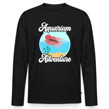 Flowerhorn Fish Lover Freshwater Aquarium Fish - Men's Premium Organic Long Sleeve Shirt - black - Front - Nico (187cm)