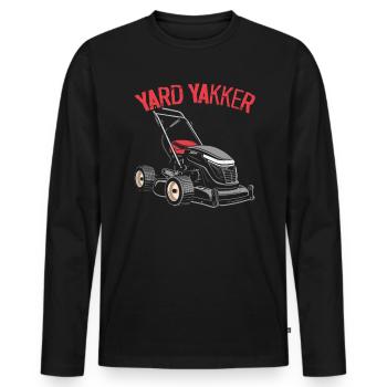 Lawn Mower Lawn Mowing Landscaping Gardening - Men's Premium Organic Long Sleeve Shirt - black - Front - Nico (187cm)