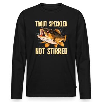 Speckled Trout Fish Fisher Fisherman Fishing - Men's Premium Organic Long Sleeve Shirt - black - Front - Nico (187cm)