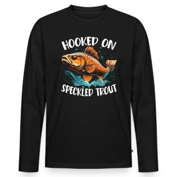 Speckled Trout Fish Fisher Fisherman Fishing - Men's Premium Organic Long Sleeve Shirt - black - Front - Nico (187cm)