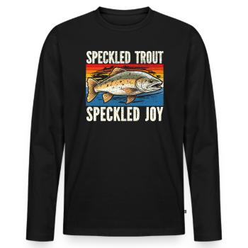 Speckled Trout Fish Fisher Fisherman Fishing - Men's Premium Organic Long Sleeve Shirt - black - Front - Nico (187cm)