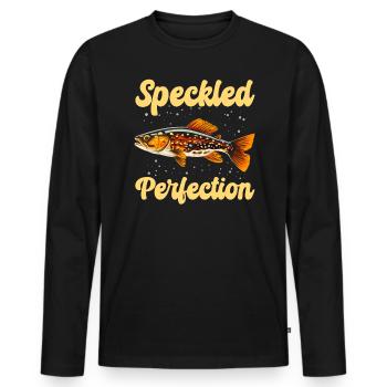 Speckled Trout Fish Fisher Fisherman Fishing - Men's Premium Organic Long Sleeve Shirt - black - Front - Nico (187cm)