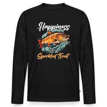 Speckled Trout Fish Fisher Fisherman Fishing - Men's Premium Organic Long Sleeve Shirt - black - Front - Nico (187cm)