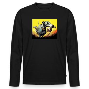 Greyhound Racing Dog Race Greyhound Race Propriétaire de lévrier - T-shirt manches longues Premium bio Homme - noir - Devant - Nico (187cm)