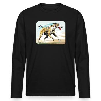 Greyhound Racing Dog Race Greyhound Race Propriétaire de lévrier - T-shirt manches longues Premium bio Homme - noir - Devant - Nico (187cm)