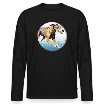 Greyhound Racing Dog Race Greyhound Race Propriétaire de lévrier - T-shirt manches longues Premium bio Homme - noir - Devant - Nico (187cm)