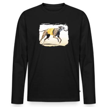 Greyhound Racing Dog Race Greyhound Race Propriétaire de lévrier - T-shirt manches longues Premium bio Homme - noir - Devant - Nico (187cm)