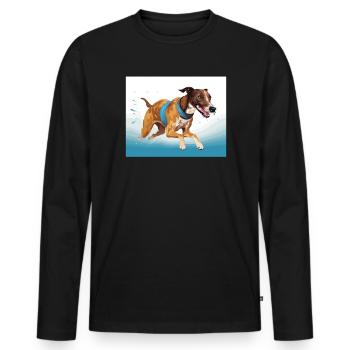 Greyhound Racing Dog Race Greyhound Race Propriétaire de lévrier - T-shirt manches longues Premium bio Homme - noir - Devant - Nico (187cm)