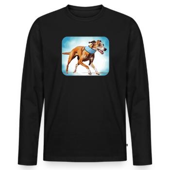 Greyhound Racing Dog Race Greyhound Race Propriétaire de lévrier - T-shirt manches longues Premium bio Homme - noir - Devant - Nico (187cm)