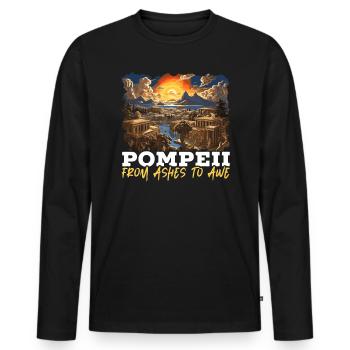 Pompeji Geschichte Reisen Ich liebe das Römische Reich - Männer Premium Bio Langarmshirt - Schwarz - Vorne - Nico (187cm)
