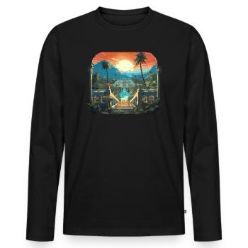 Pompeji Geschichte Reisen Ich liebe das Römische Reich - Männer Premium Bio Langarmshirt - Schwarz - Vorne - Nico (187cm)