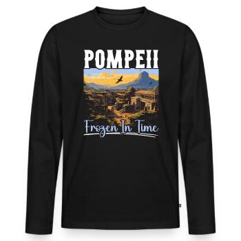 Pompeji Geschichte Reisen Ich liebe das Römische Reich - Männer Premium Bio Langarmshirt - Schwarz - Vorne - Nico (187cm)