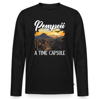 Pompeii History Travel I Love Roman Empire - Men's Premium Organic Long Sleeve Shirt - black - Front - Nico (187cm)