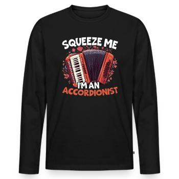 Accordéoniste Instrument de musique Accordéoniste - T-shirt manches longues Premium bio Homme - noir - Devant - Nico (187cm)
