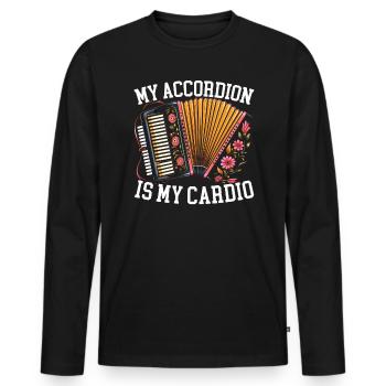 Accordion Player Musical Instrument Accordionist - Men's Premium Organic Long Sleeve Shirt - black - Front - Nico (187cm)