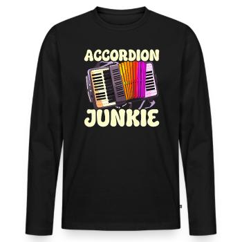Accordion Player Musical Instrument Accordionist - Men's Premium Organic Long Sleeve Shirt - black - Front - Nico (187cm)