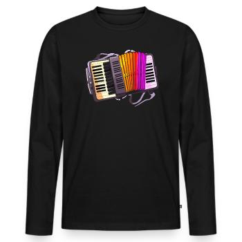 Accordion Player Musical Instrument Accordionist - Men's Premium Organic Long Sleeve Shirt - black - Front - Nico (187cm)