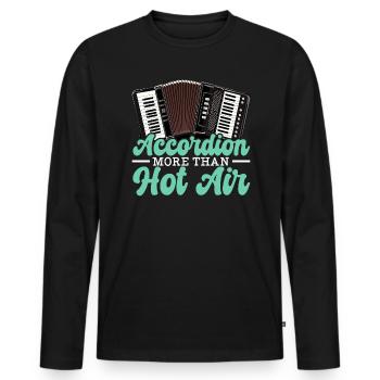 Akkordeonspieler Musikinstrument Akkordeonist - Männer Premium Bio Langarmshirt - Schwarz - Vorne - Nico (187cm)