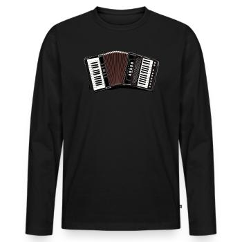 Accordéoniste Instrument de musique Accordéoniste - T-shirt manches longues Premium bio Homme - noir - Devant - Nico (187cm)