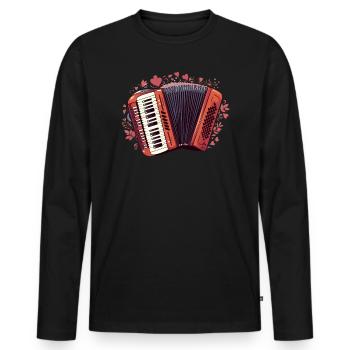 Accordion Player Musical Instrument Accordionist - Men's Premium Organic Long Sleeve Shirt - black - Front - Nico (187cm)