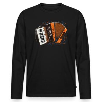 Accordéoniste Instrument de musique Accordéoniste - T-shirt manches longues Premium bio Homme - noir - Devant - Nico (187cm)