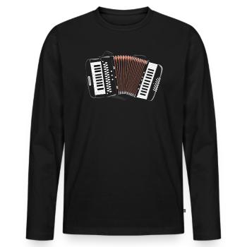 Accordéoniste Instrument de musique Accordéoniste - T-shirt manches longues Premium bio Homme - noir - Devant - Nico (187cm)
