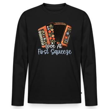 Accordion Player Musical Instrument Accordionist - Men's Premium Organic Long Sleeve Shirt - black - Front - Nico (187cm)