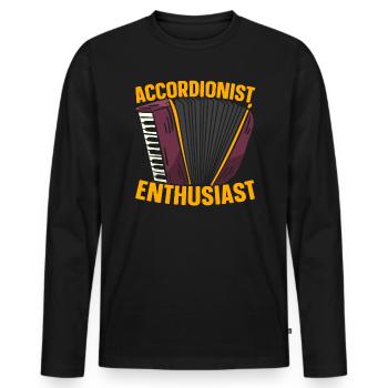 Accordion Player Musical Instrument Accordionist - Men's Premium Organic Long Sleeve Shirt - black - Front - Nico (187cm)