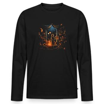 GN GN GN Jeu vidéo de rôle en direct - T-shirt manches longues Premium bio Homme - noir - Devant - Nico (187cm)