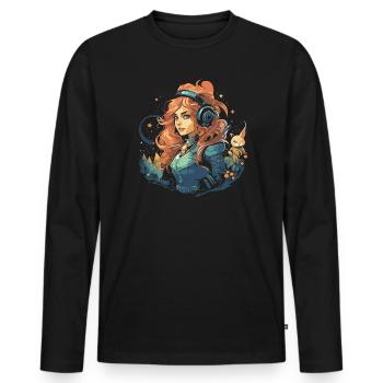 GN GN GN Jeu vidéo de rôle en direct - T-shirt manches longues Premium bio Homme - noir - Devant - Nico (187cm)