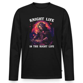 GN GN GN Jeu vidéo de rôle en direct - T-shirt manches longues Premium bio Homme - noir - Devant - Nico (187cm)