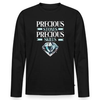 Lapidarium Künstler Edelstein Sammeln Stein - Männer Premium Bio Langarmshirt - Schwarz - Vorne - Nico (187cm)